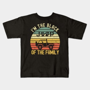 I'm The Black Of The Family Jeep Vintage Jeep men/women/kid Jeep Dog Paws Kids T-Shirt